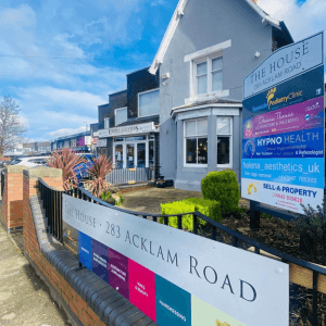 Helena Aesthetics clinic exterior on Acklam Road